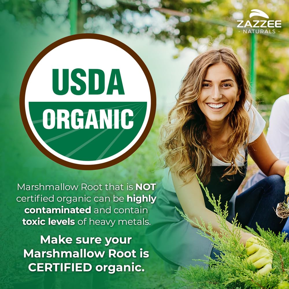 Zazzee Organic Marshmallow Root Extract bottle side view