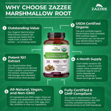 Zazzee Organic Marshmallow Root Extract packaging details