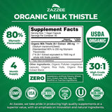 Zazzee Organic Milk Thistle Capsules back label