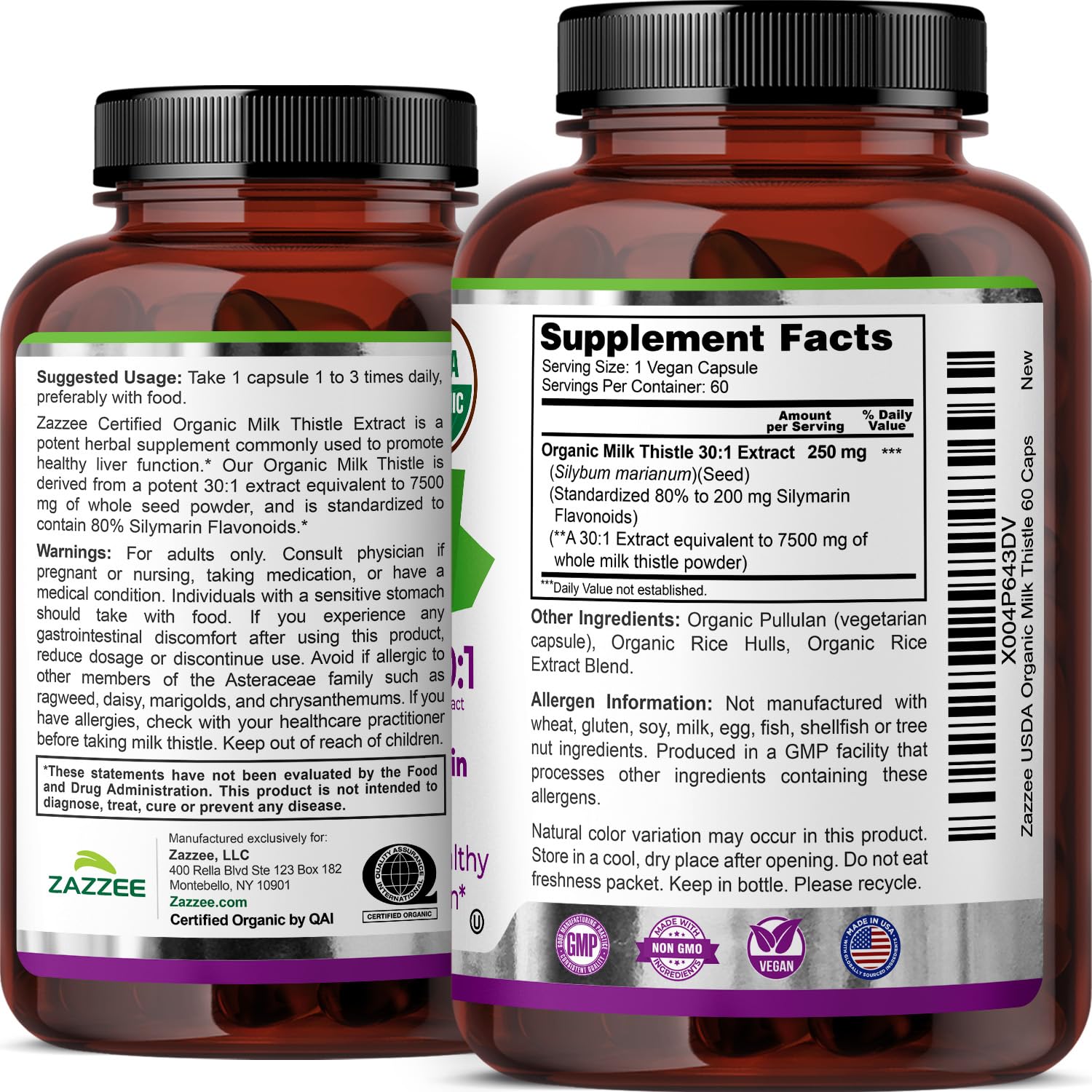 Zazzee Organic Milk Thistle Capsules in a lifestyle setting