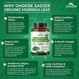Zazzee Organic Moringa Extract packaging details