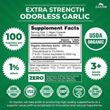 Zazzee Organic Odorless Garlic Extract capsules close-up