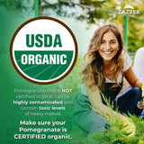 Zazzee Organic Pomegranate Extract bottle side view