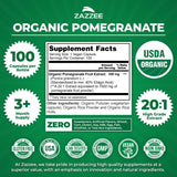 Zazzee Organic Pomegranate Extract capsules close-up