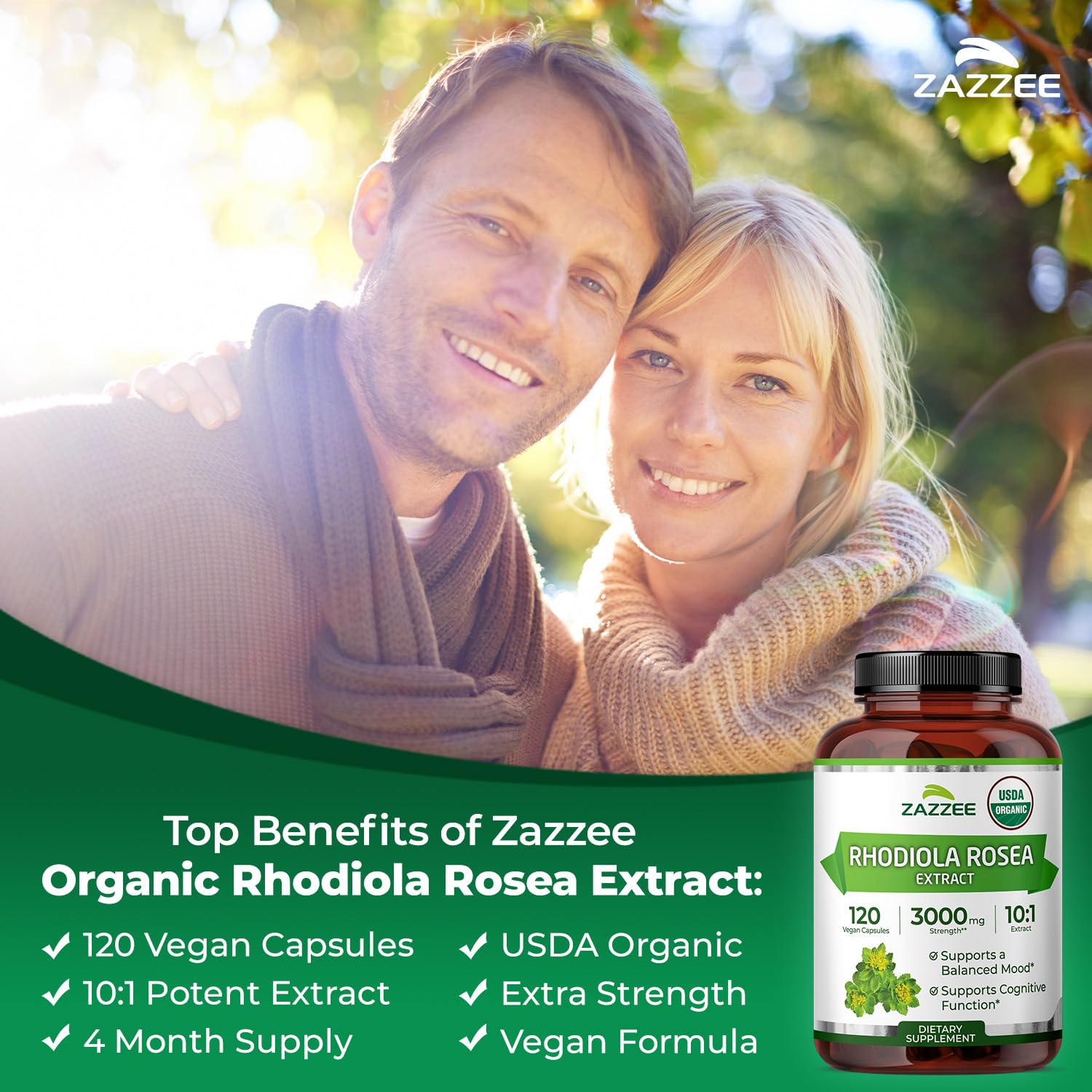 Zazzee Organic Rhodiola Extract ingredients list