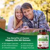 Zazzee Organic Slippery Elm Extract ingredients list