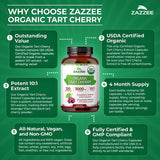 Zazzee Organic Tart Cherry Extract Capsules close-up of capsules