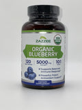Zazzee Organic Wild Blueberry Extract bottle with natural background