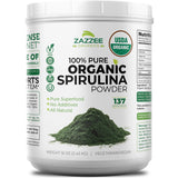 Zazzee Spirulina Powder 16 ounces front view