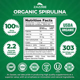 Zazzee Spirulina Powder 2.2 pounds container side view