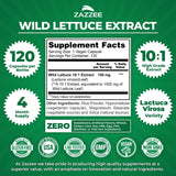 Zazzee Wild Lettuce Extract 10:1 120 Capsules side view