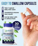 ZBIOME Probiotic 60 Billion CFU Capsules on a wooden table