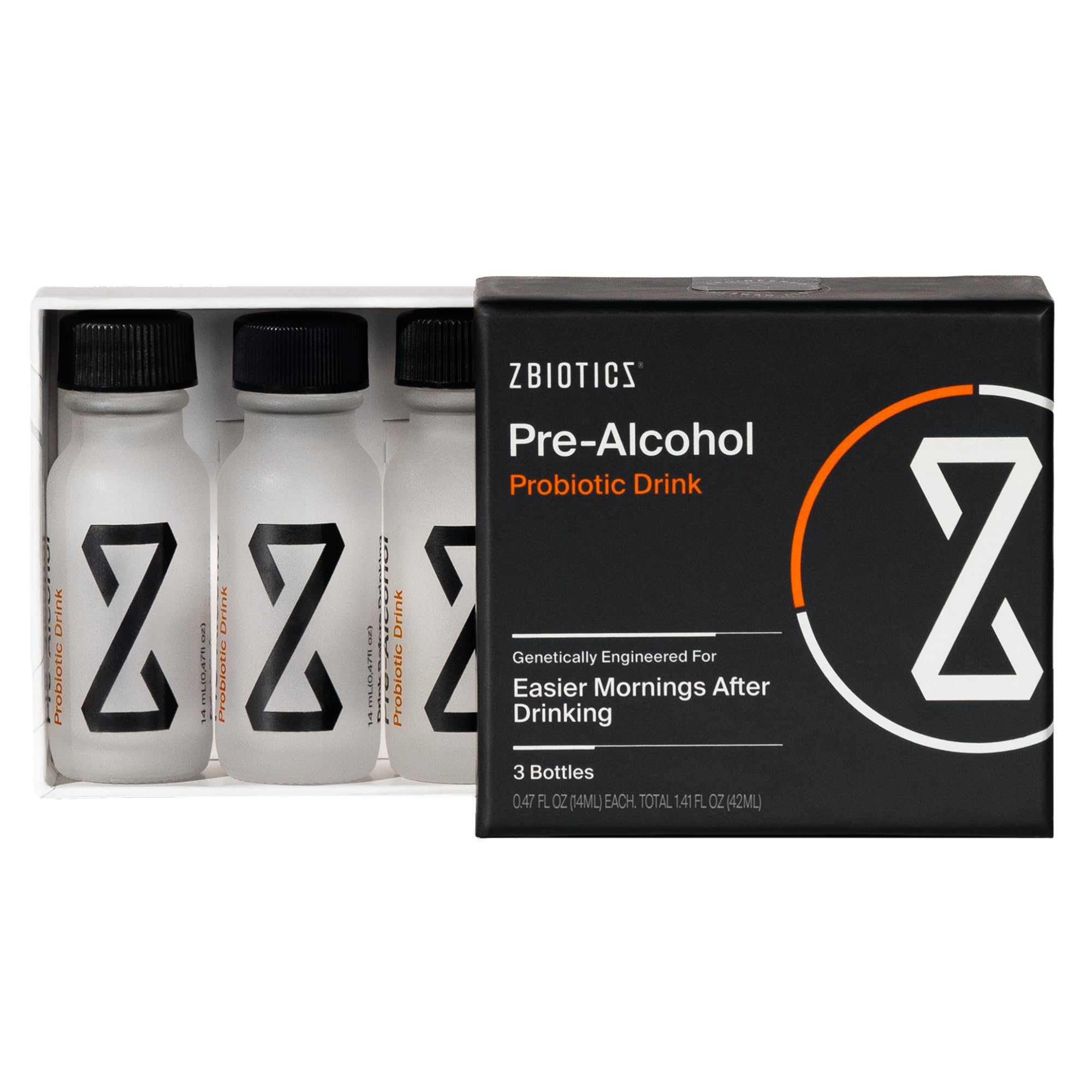 ZBiotics Pre-Alcohol Probiotic Drink bottle front view