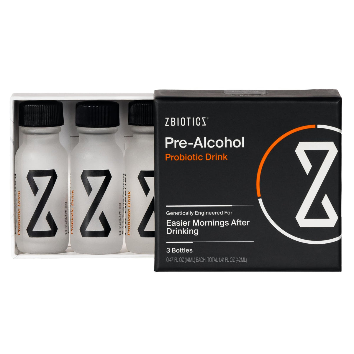 ZBiotics Pre-Alcohol Probiotic Drink bottle front view