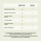 ZBiotics Pre-Alcohol Probiotic Drink on a table