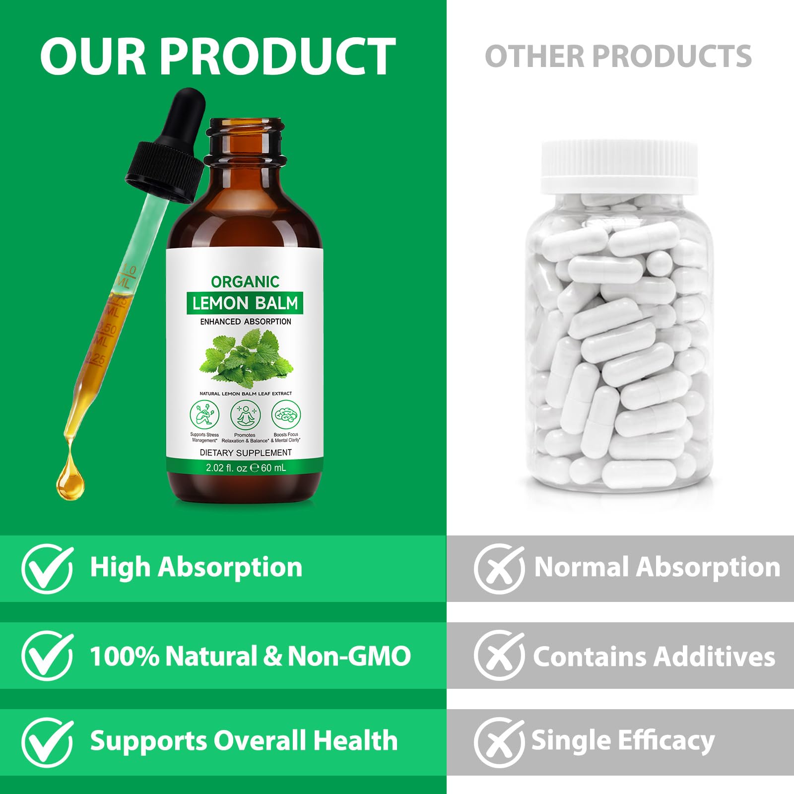 ZBQIEX Lemon Balm Tincture packaging with ingredients