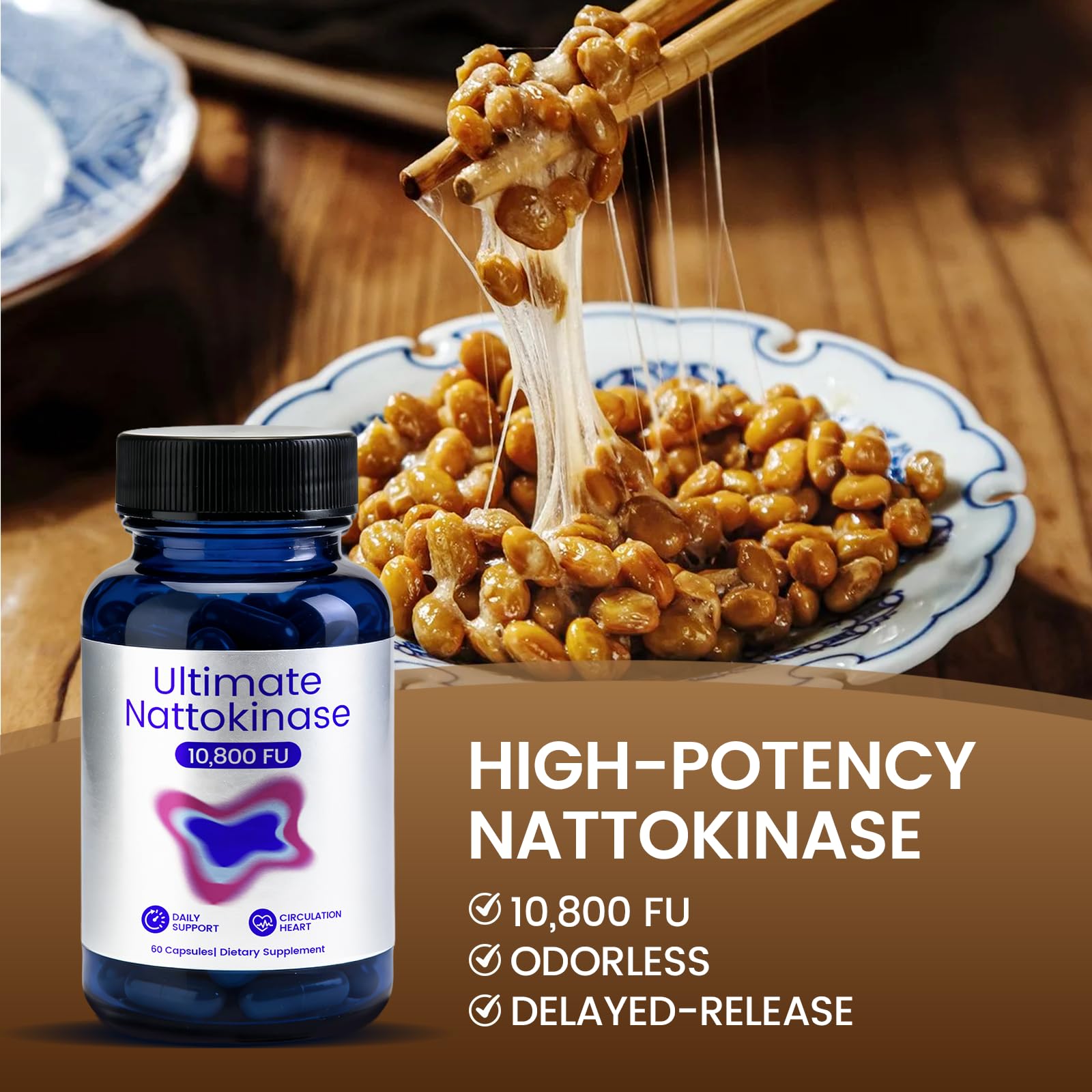 zdiwond Ultimate Nattokinase capsules close-up