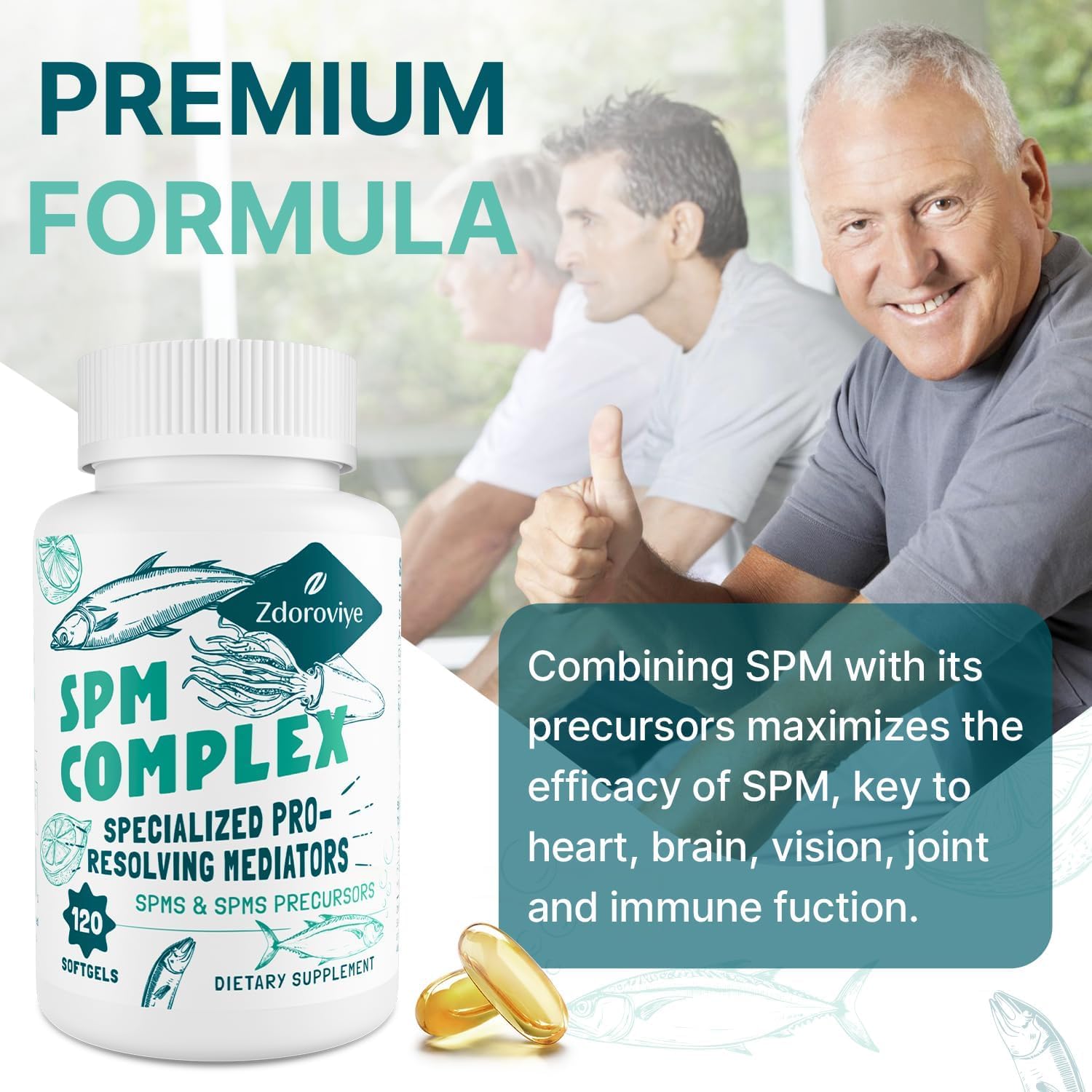 Zdoroviye Omega-3 Premium Formula 50g capsule close-up