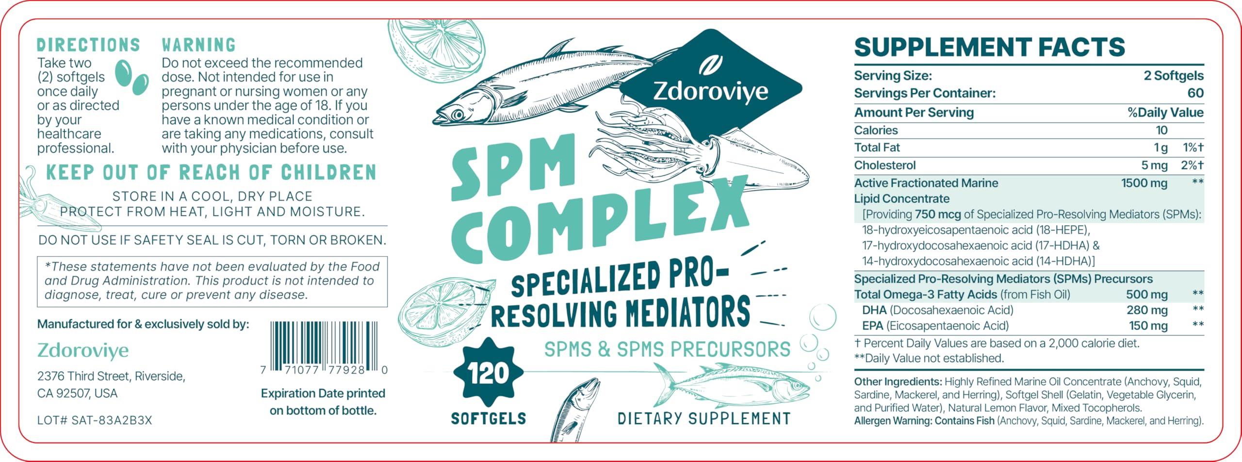 Zdoroviye Omega-3 Supplement packaging details