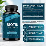 Zeal Naturals Biotin 10000MCG softgels packaging