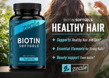 Zeal Naturals Biotin 10000MCG softgels side view