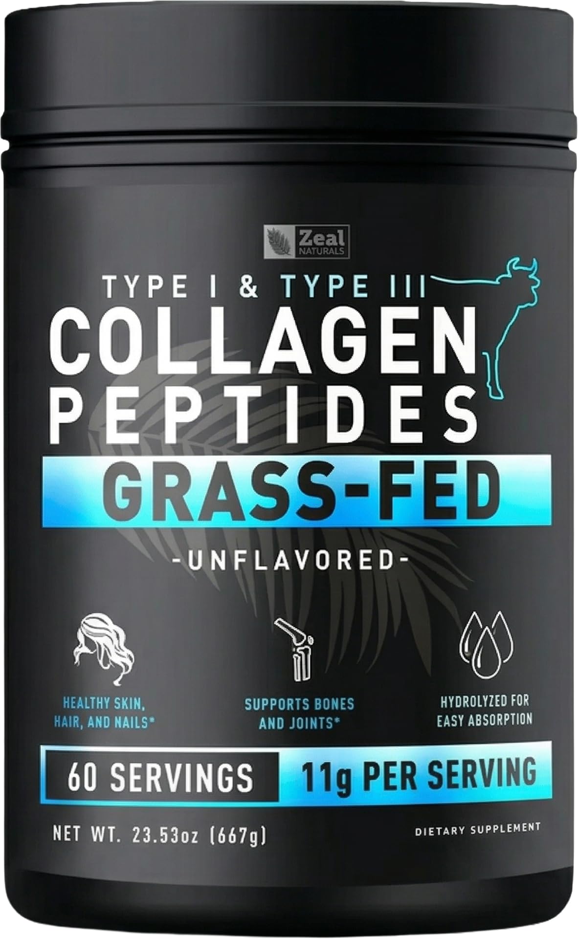 Zeal Naturals Collagen Peptides Powder 414g front view