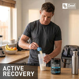 Zeal Naturals Collagen Peptides Powder in a coffee cup