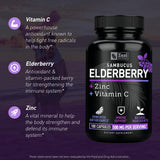 Zeal Naturals Elderberry Supplement 500mg back view with ingredient list