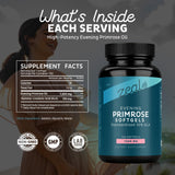 Zeal Naturals Evening Primrose Oil 1300mg softgel bottle side view