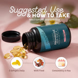 Zeal Naturals Evening Primrose Oil softgel with a measuring spoon