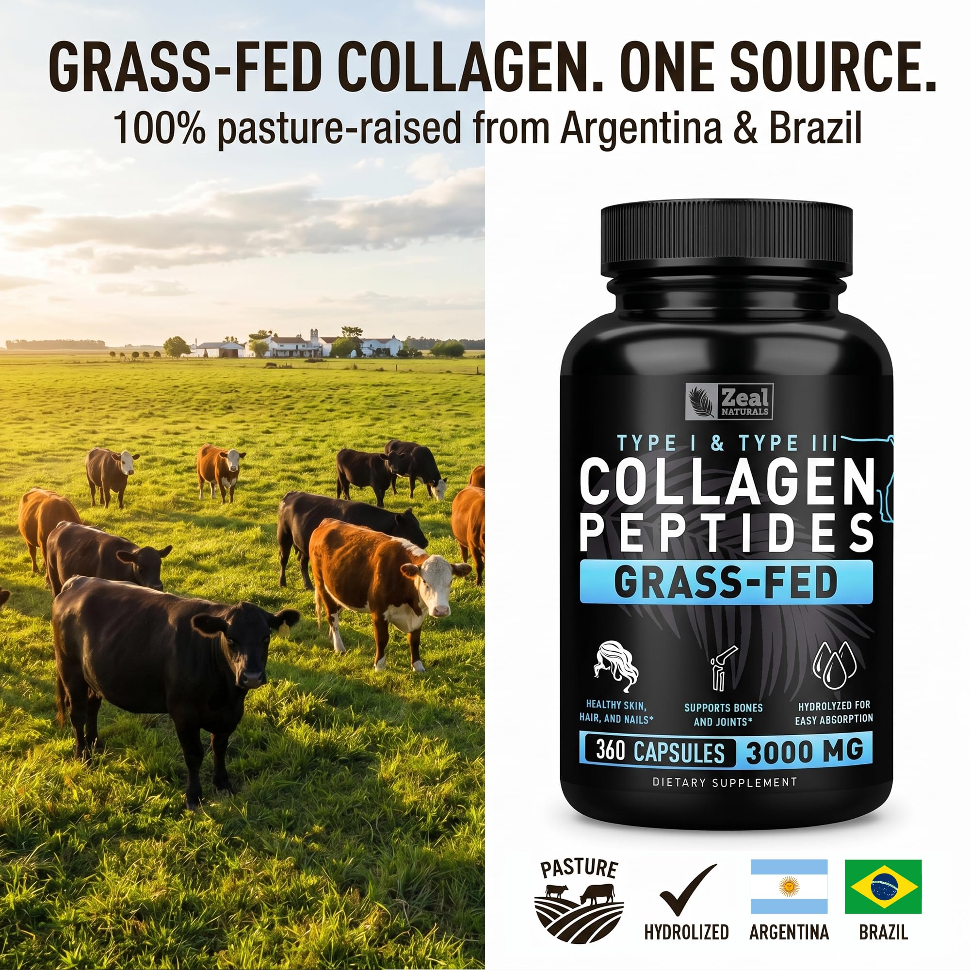 Zeal Naturals Hydrolyzed Collagen Peptides 290g packaging