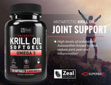 Zeal Naturals Krill Oil bottle with a measuring spoon