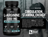 Zeal Naturals L-Arginine supplement packaging details