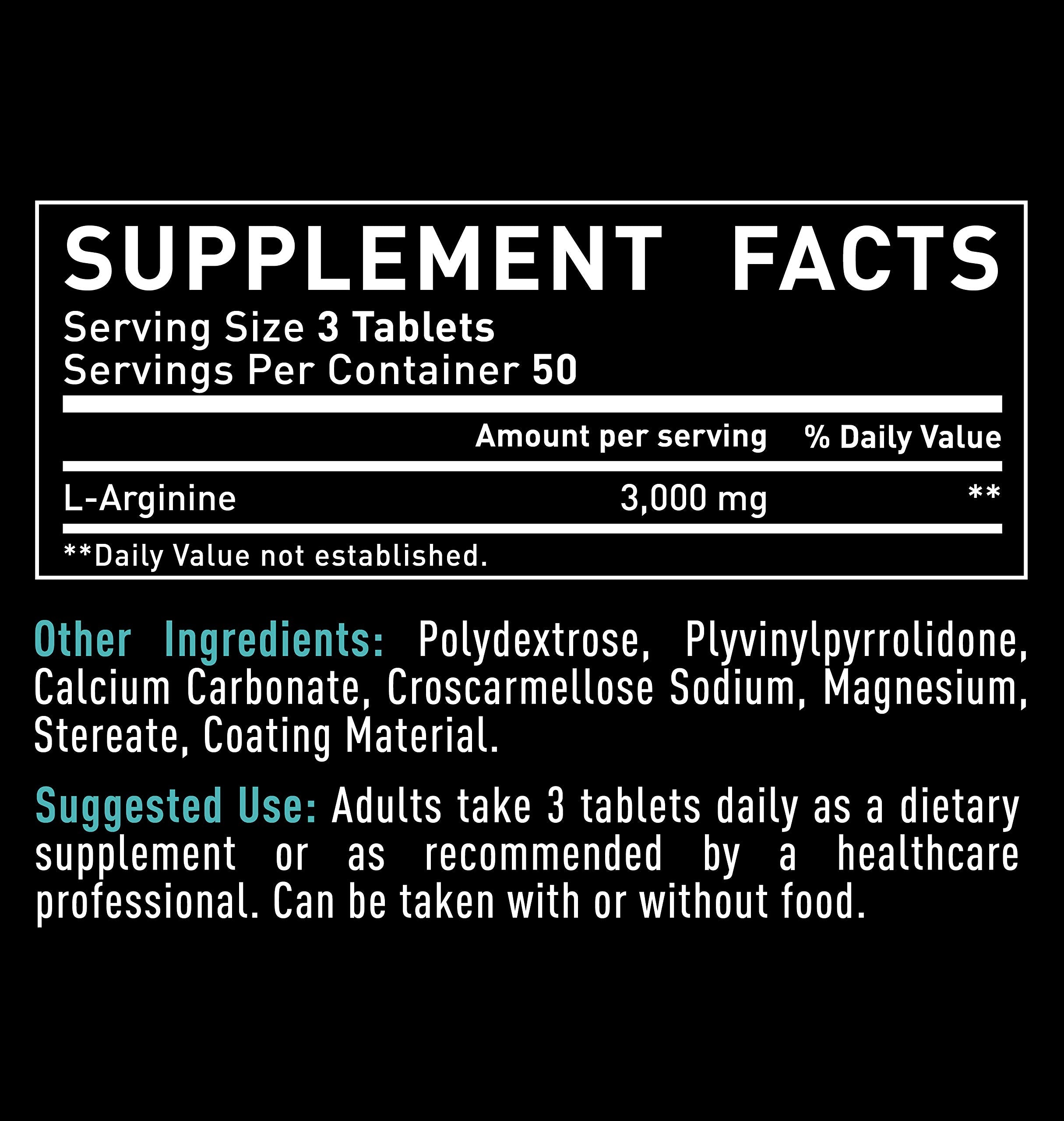 Zeal Naturals L-Arginine tablets close-up