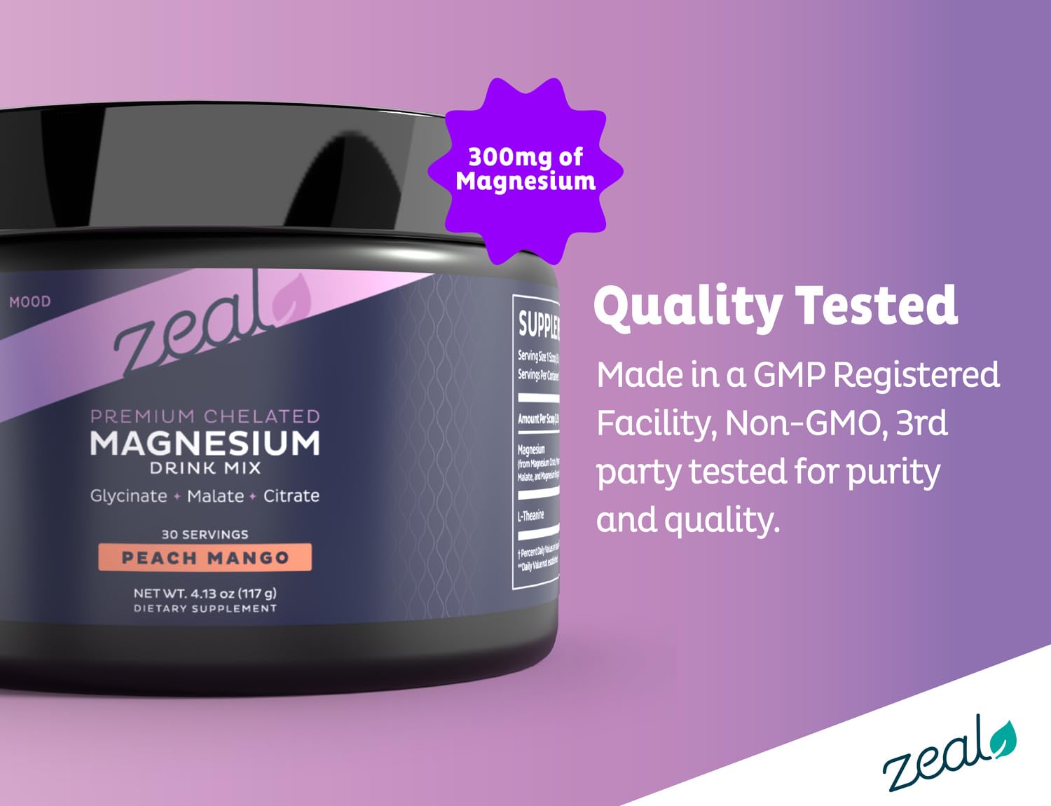 Zeal Naturals Magnesium Drink Mix with fresh fruit