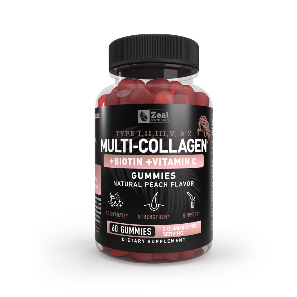 Zeal Naturals Multi Collagen Peptide Gummies 60 Count front view