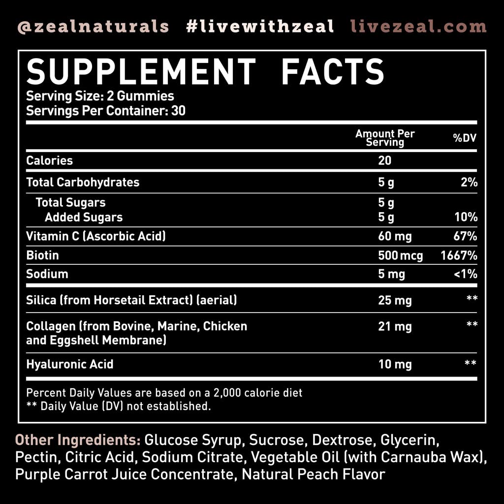 Zeal Naturals Multi Collagen Peptide Gummies close-up of gummies