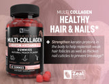 Zeal Naturals Multi Collagen Peptide Gummies with Vitamin C and Biotin