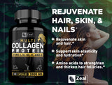 Zeal Naturals Multi Collagen Peptides 180 Capsules side view