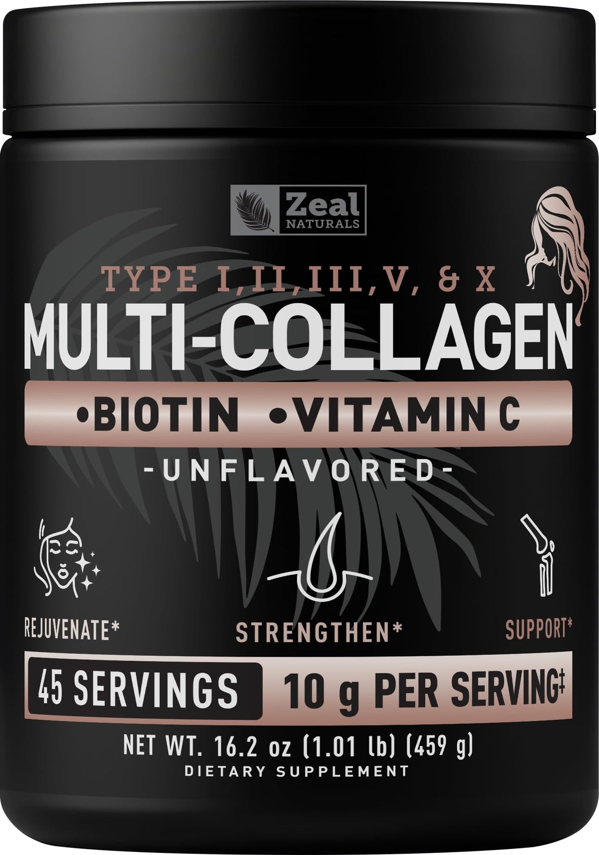 Zeal Naturals Multi Collagen Protein Powder 454g front view