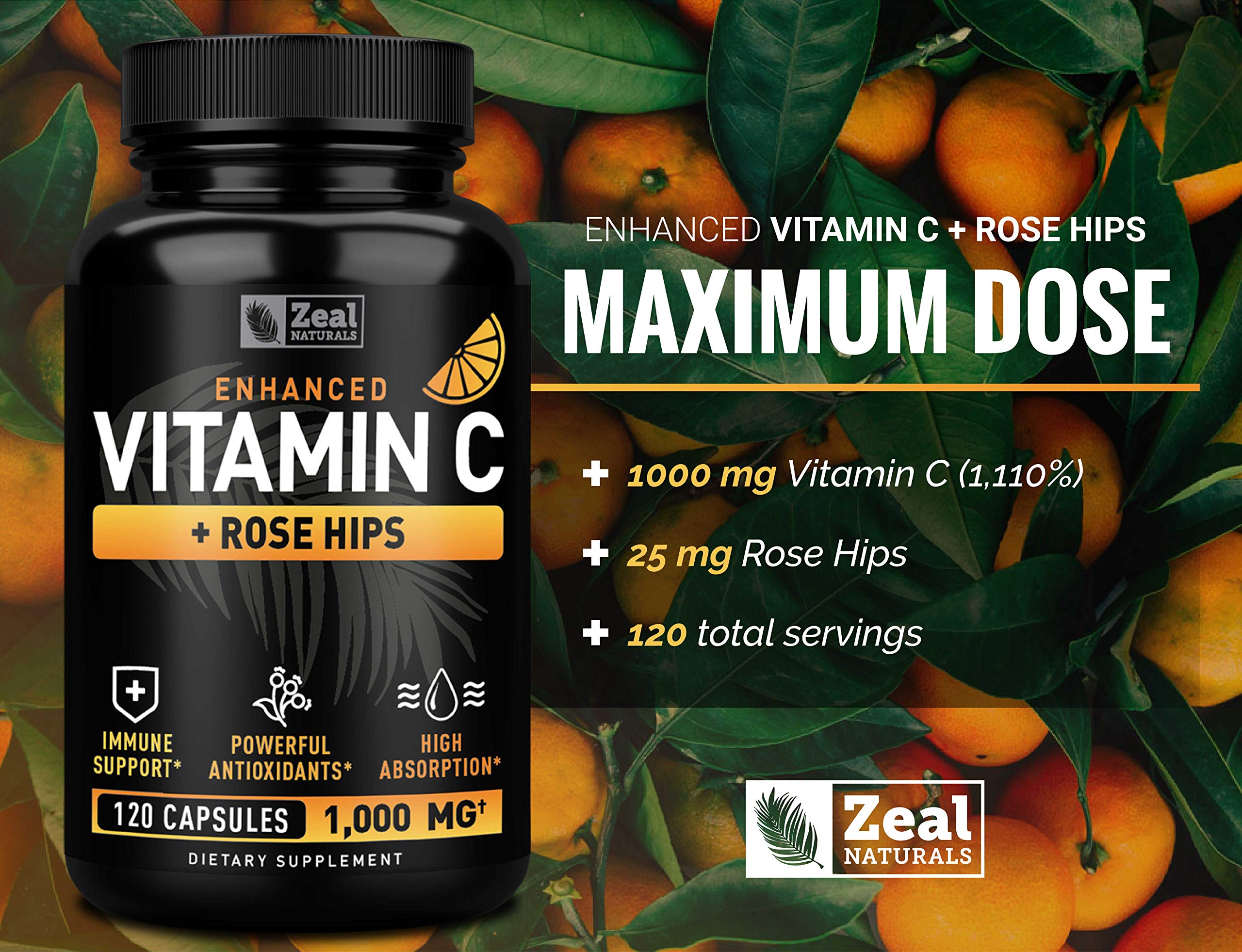 Zeal Naturals Vitamin C 1000mg capsules close-up
