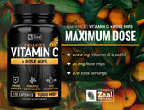 Zeal Naturals Vitamin C 1000mg capsules close-up