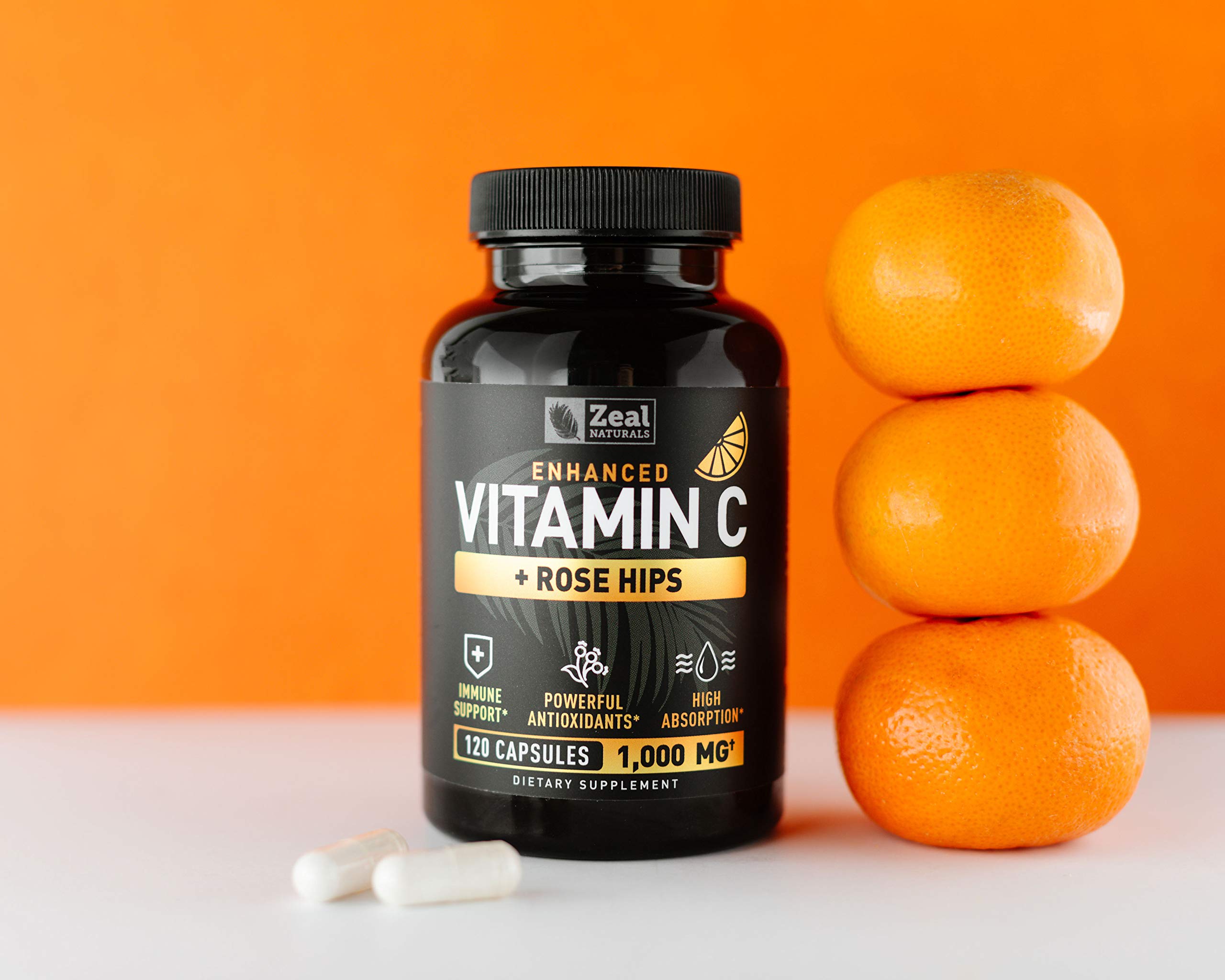 Zeal Naturals Vitamin C 1000mg capsules pouring from bottle