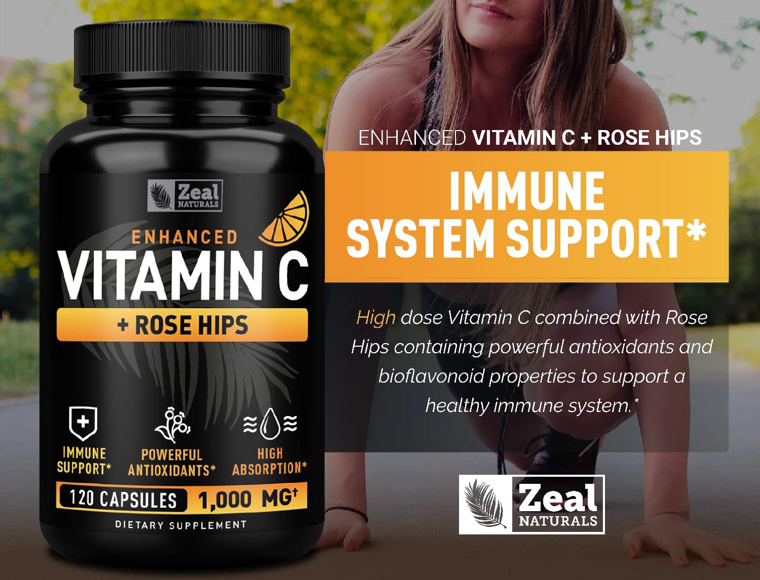 Zeal Naturals Vitamin C capsules with rose hips