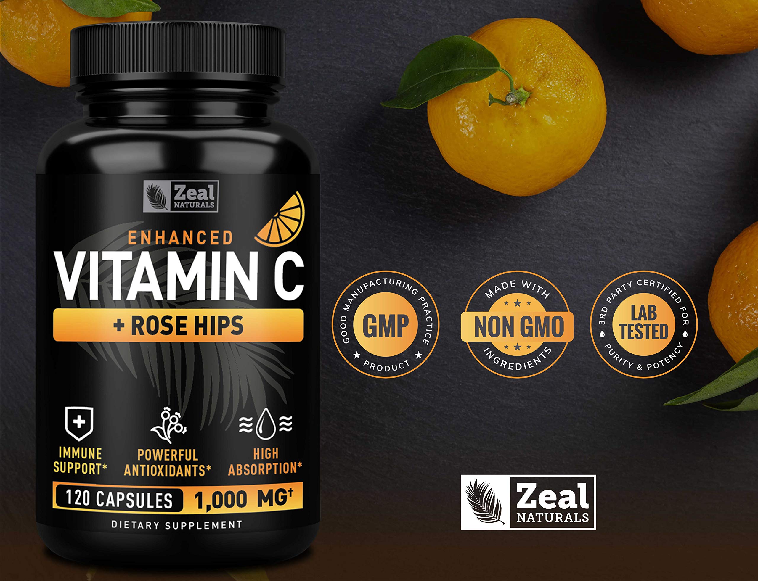 Zeal Naturals Vitamin C supplement label details