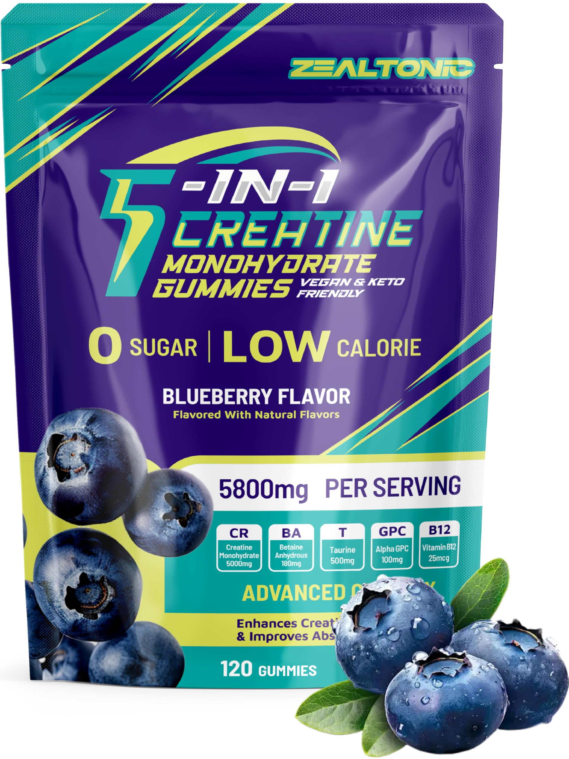 Zealtonic Creatine Gummies 360g front view
