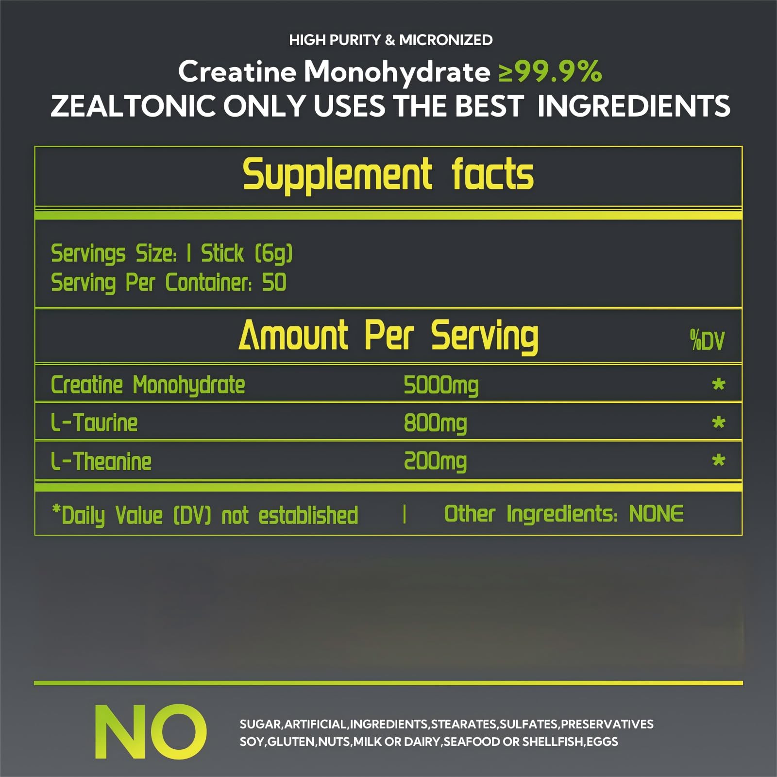 Zealtonic Creatine Monohydrate Stick Pack opened with powder