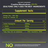 Zealtonic Creatine Monohydrate Stick Pack opened with powder
