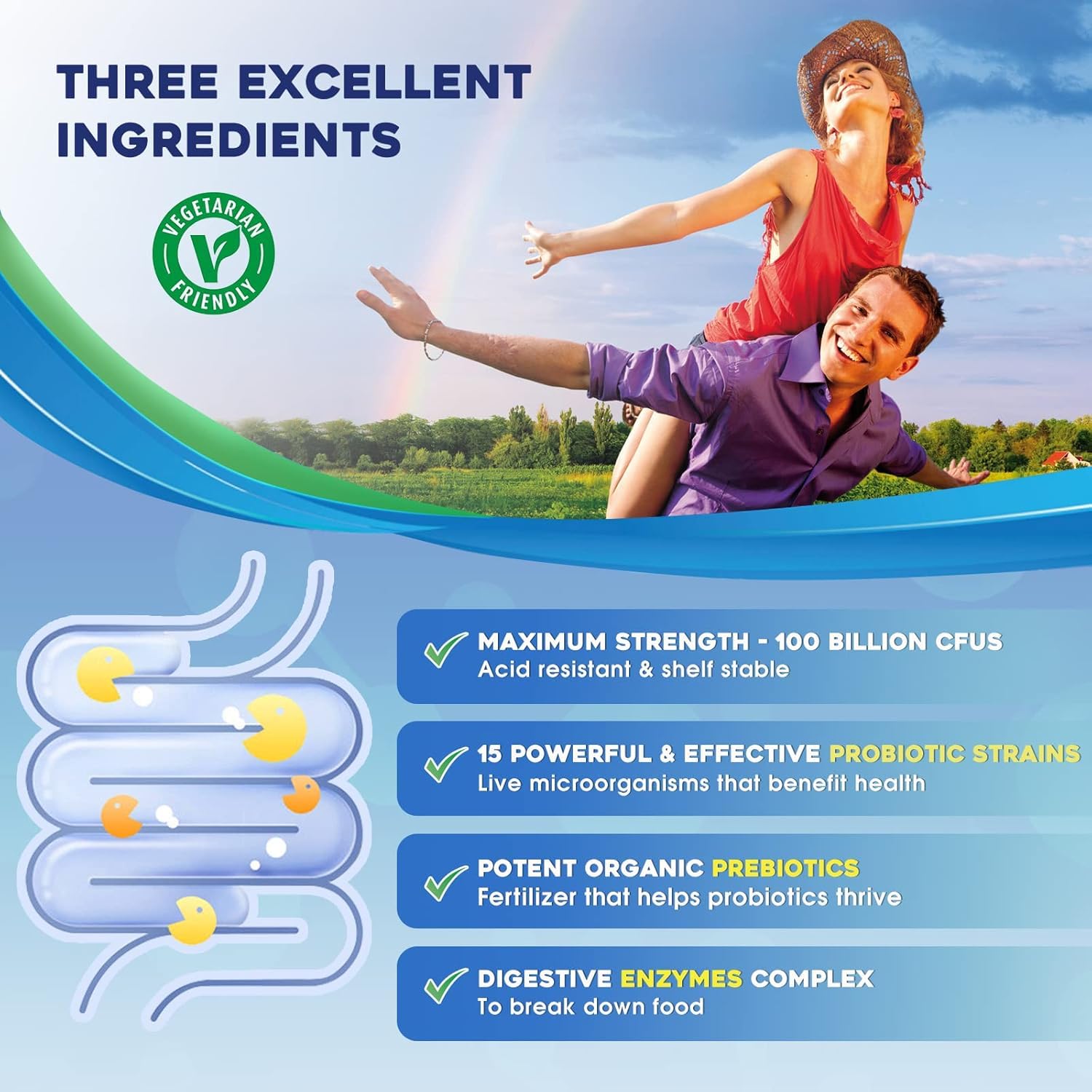 ZEBORA 3-in-1 Probiotics 100 Billion CFU supplement capsules