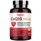 ZEBORA CoQ10 100mg softgels front view with packaging